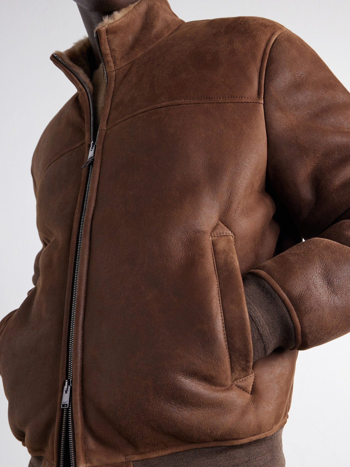 Shearling-Lined Full-Grain Leather