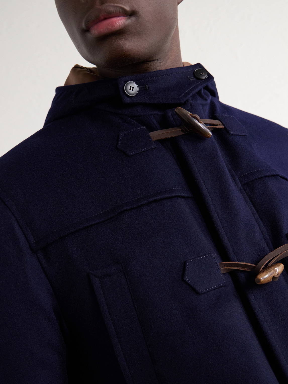 Montgomery Hooded Leather-Trimmed Wool And Cashmere-Blend Padded Parka
