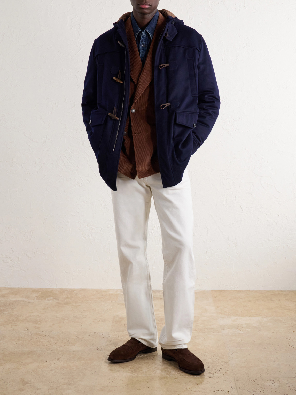 Montgomery Hooded Leather-Trimmed Wool And Cashmere-Blend Padded Parka