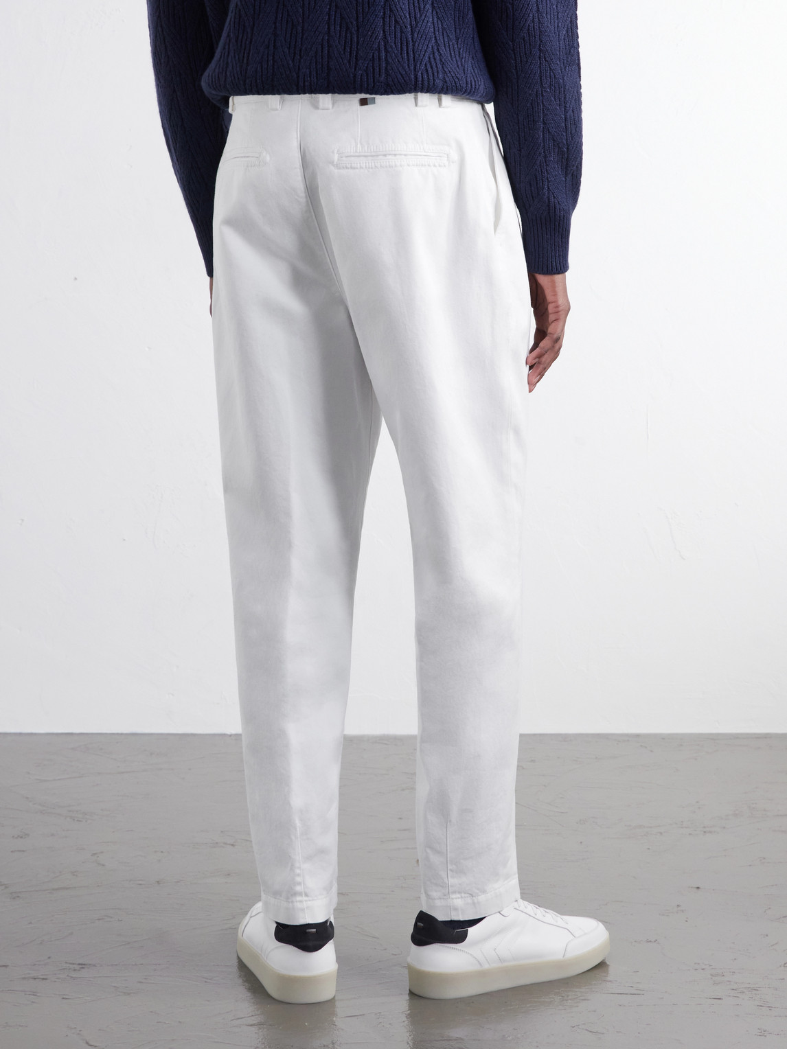 Tapered Pleated Cotton-Twill Trousers