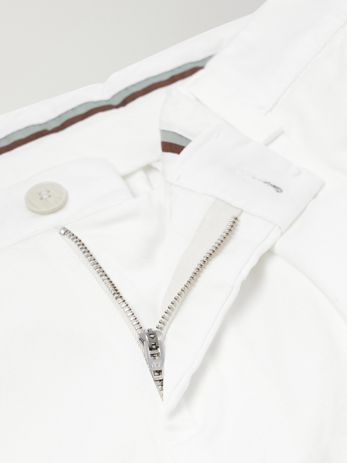 Tapered Pleated Cotton-Twill Trousers