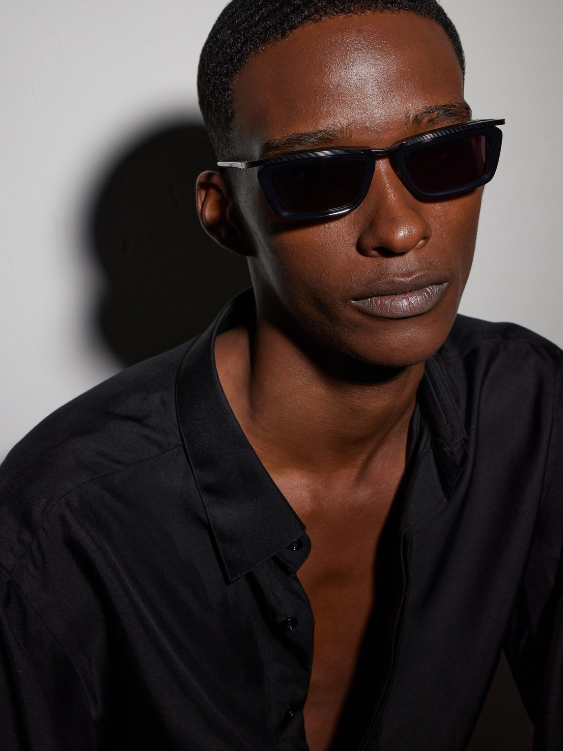 Jacques Marie Mage X Haider Ackermann Gaspard Rectangular Sunglasses In Black