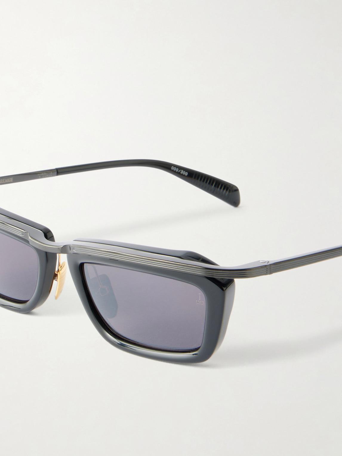 Jacques Marie Mage X Haider Ackermann Gaspard Rectangular Sunglasses In Black