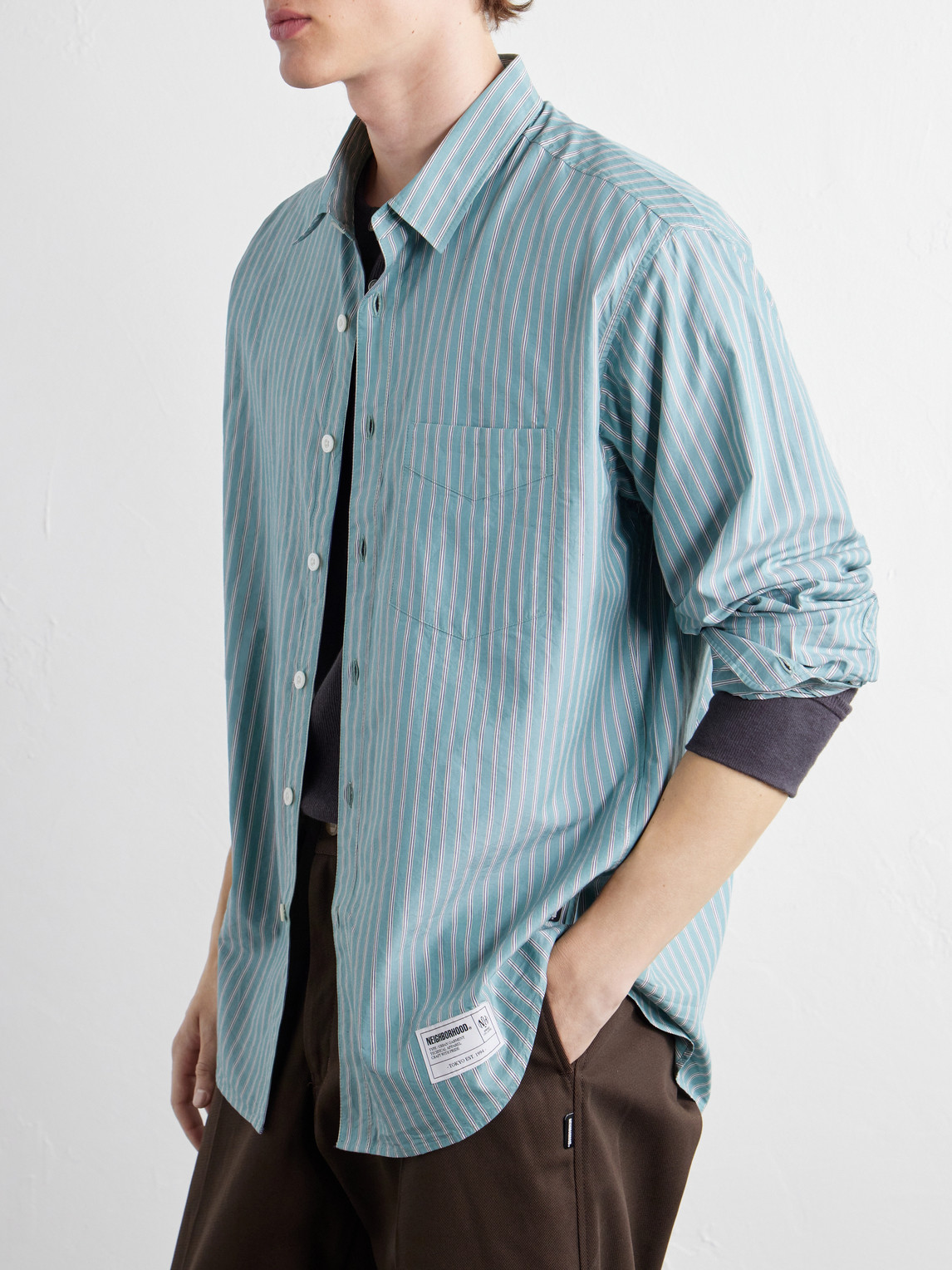 Striped Cotton And Lyocell-Blend Poplin Shirt