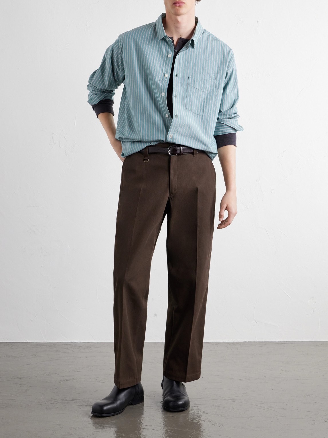 Striped Cotton And Lyocell-Blend Poplin Shirt