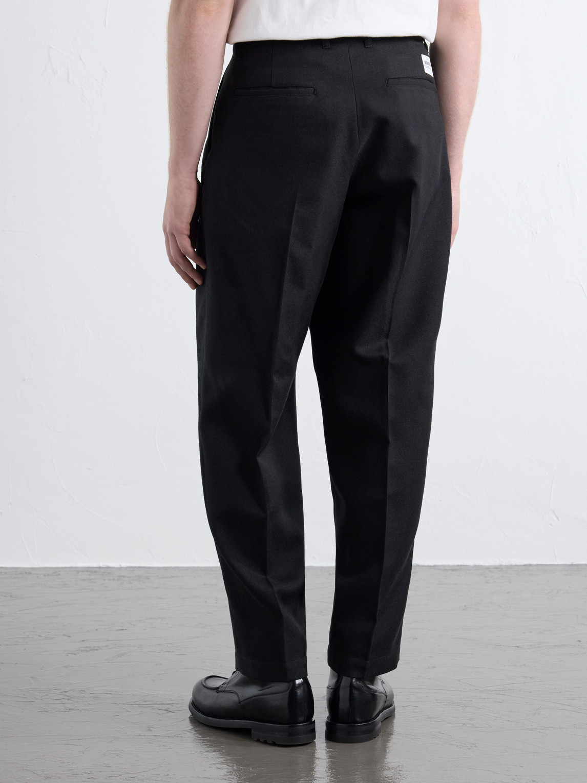 Tapered Pleated Twill Trousers
