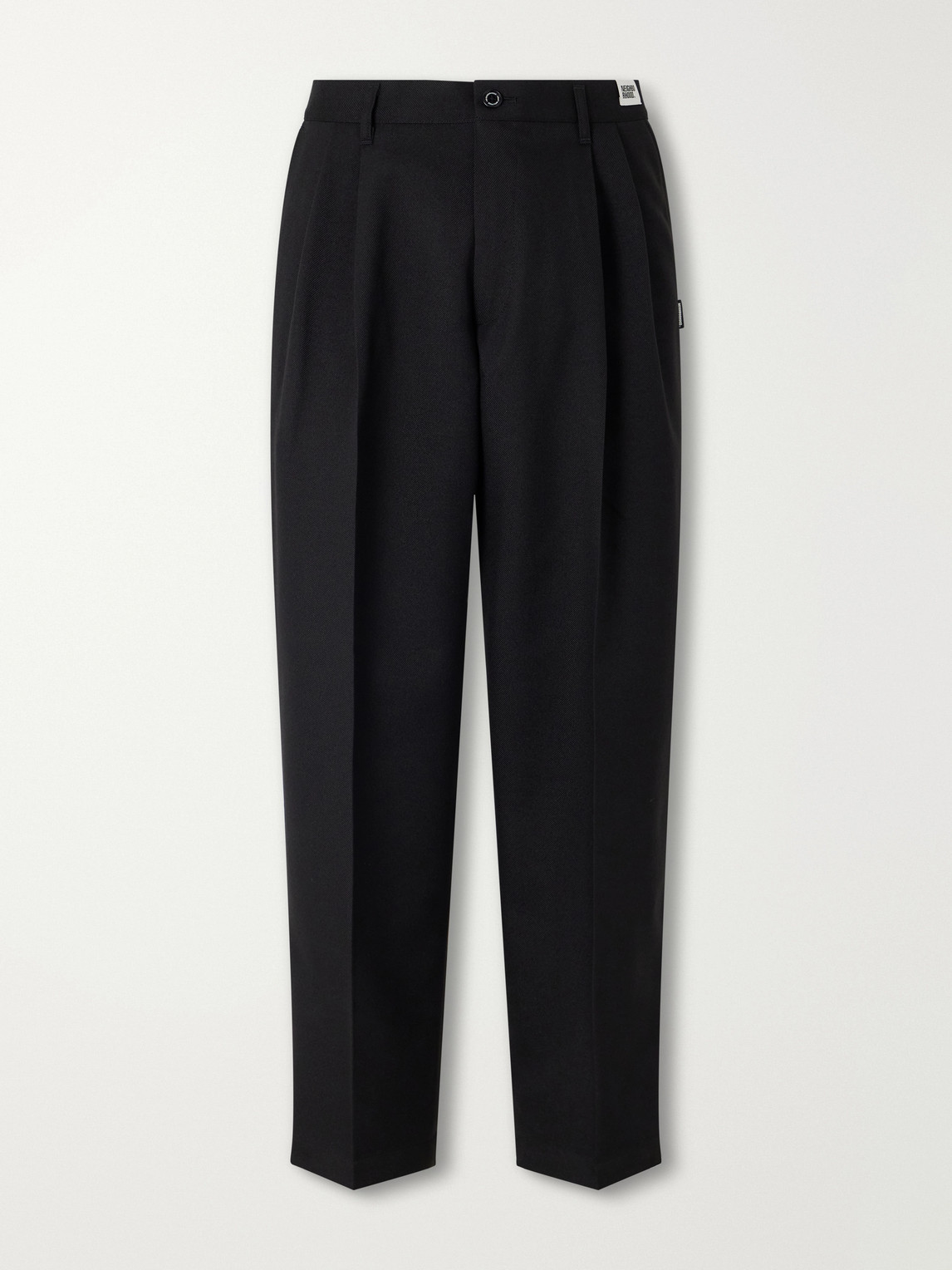 Tapered Pleated Twill Trousers