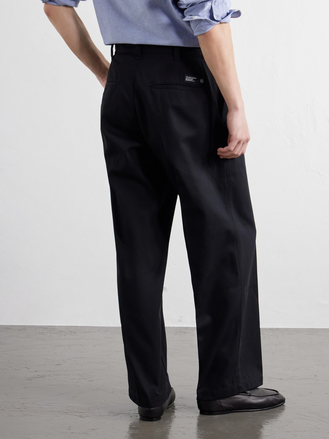 Wide-Leg Twill Trousers