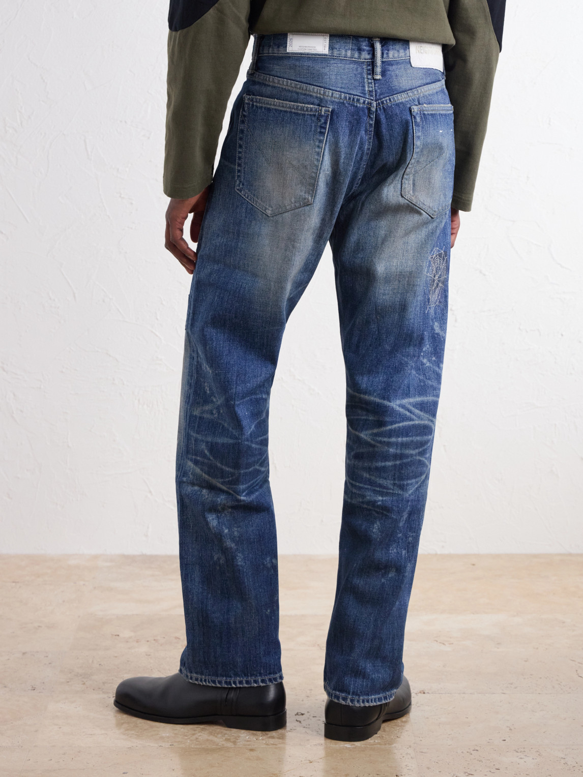 Savage Straight-Leg Distressed Embroidered Jeans