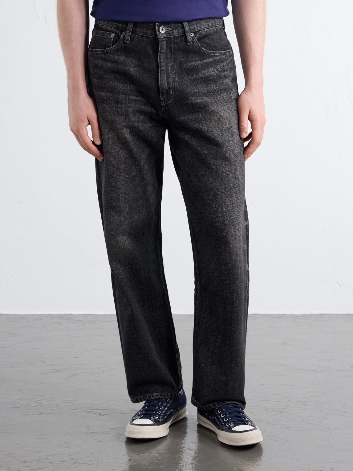 Washed Straight-Leg Jeans