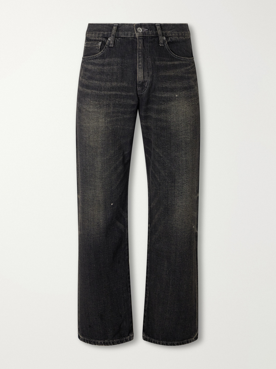 Washed Straight-Leg Jeans