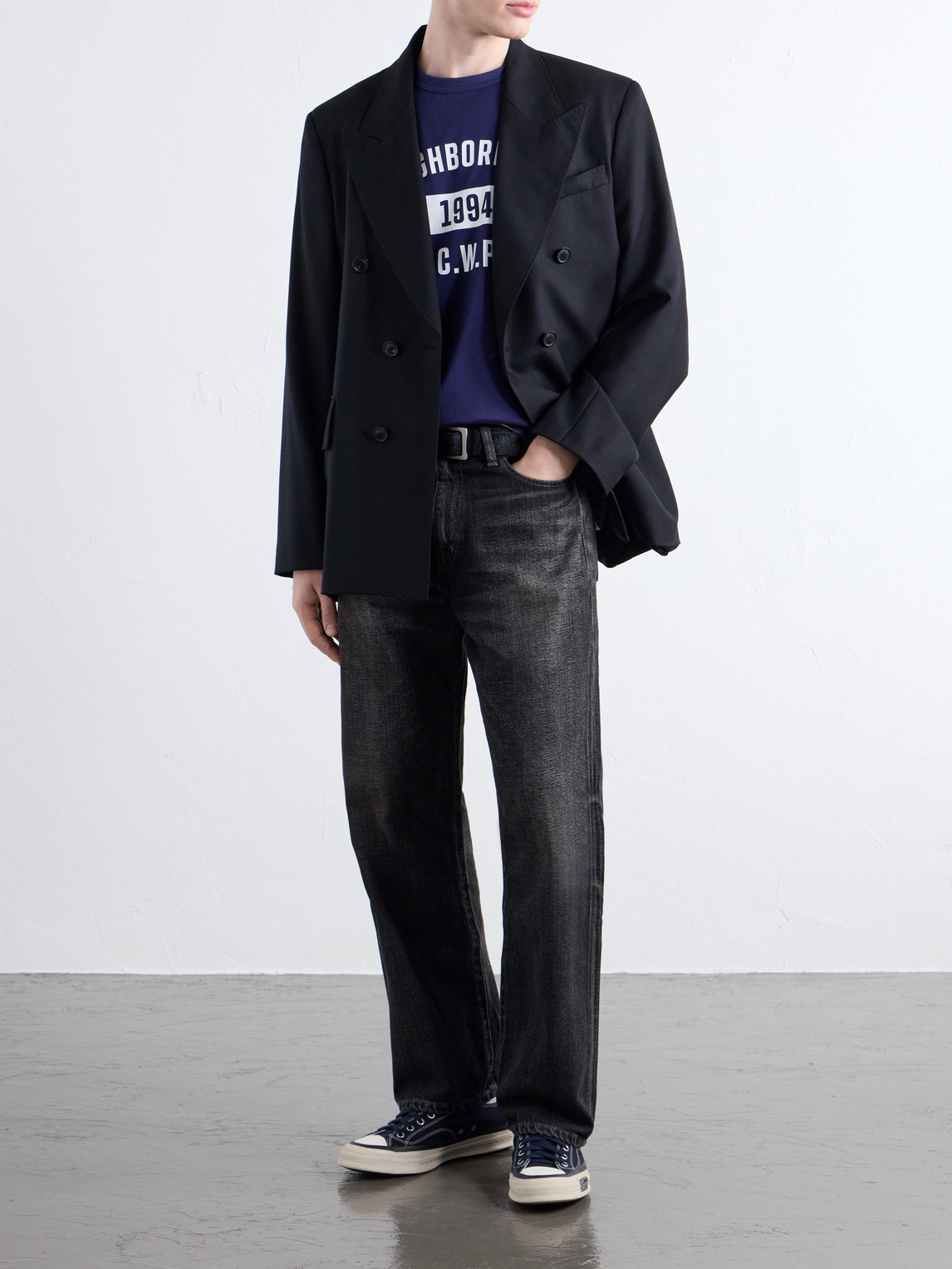 Washed Straight-Leg Jeans