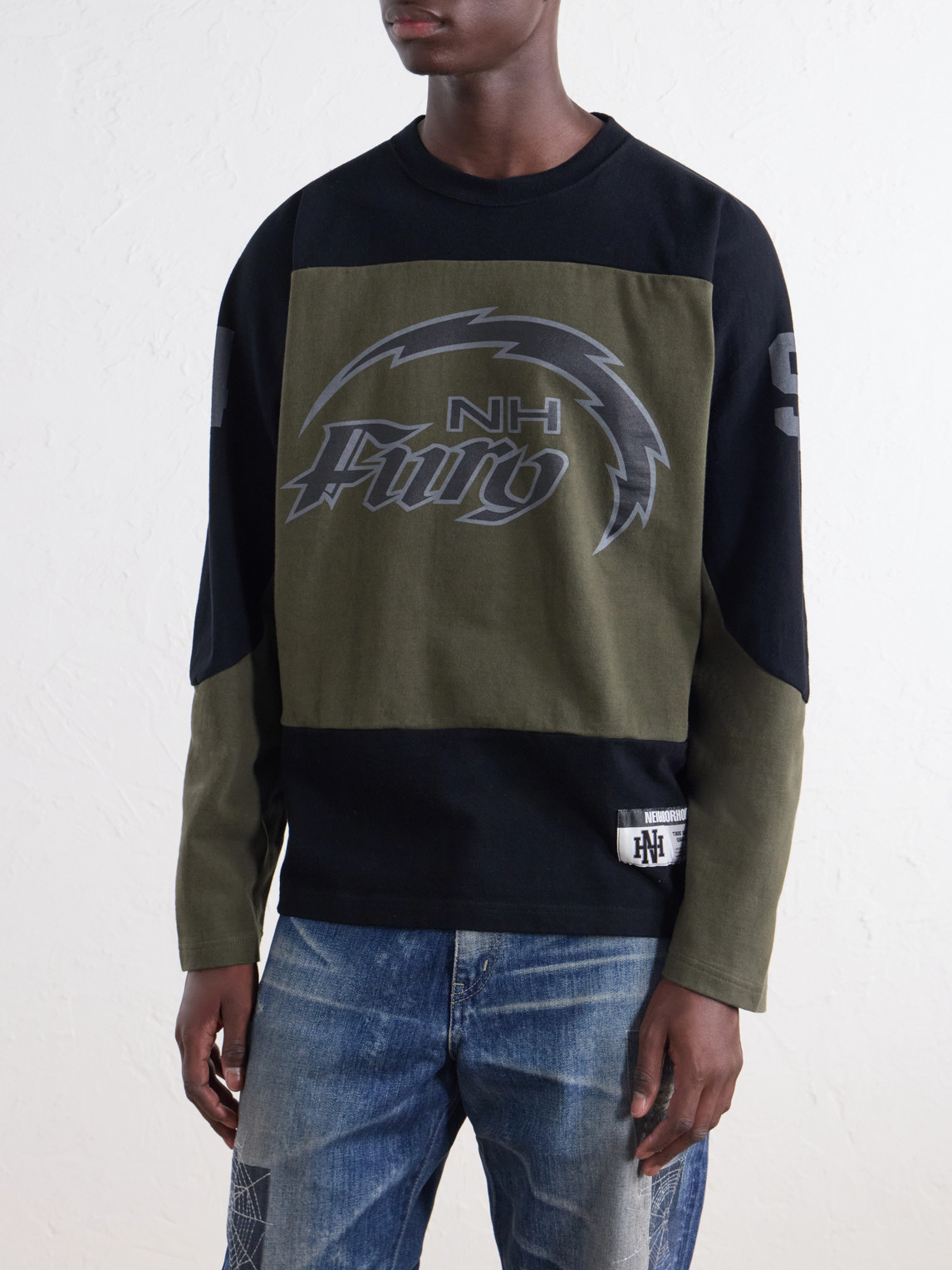 Hockey Logo-Appliqué Panelled Cotton-Jersey T-Shirt