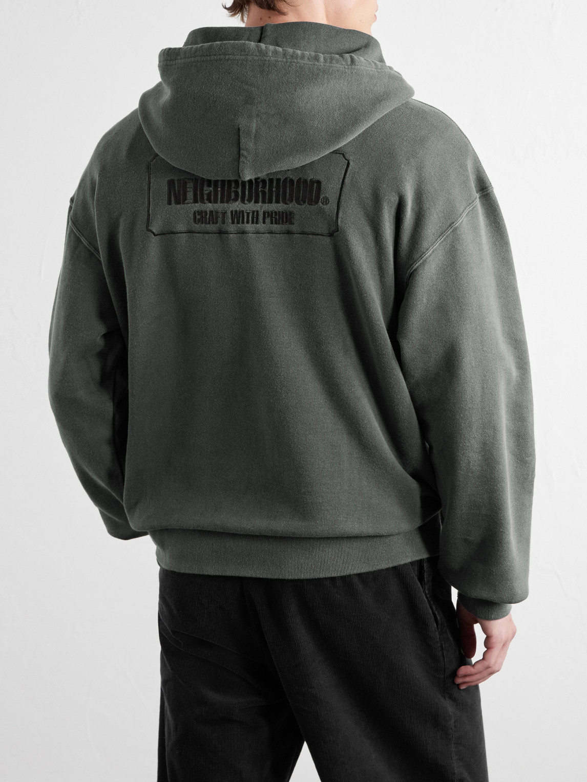 Logo-Embroidered Garment-Dyed Cotton-Jersey Hoodie