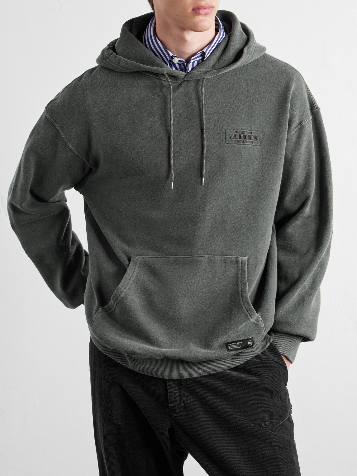 Logo-Embroidered Garment-Dyed Cotton-Jersey Hoodie