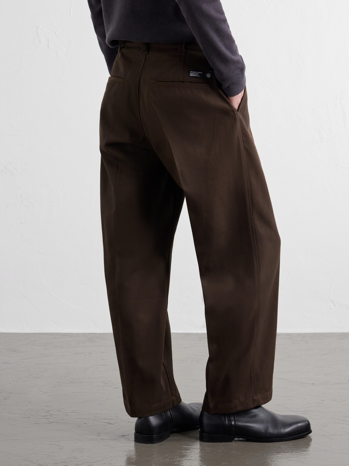 Wide-Leg Twill Trousers