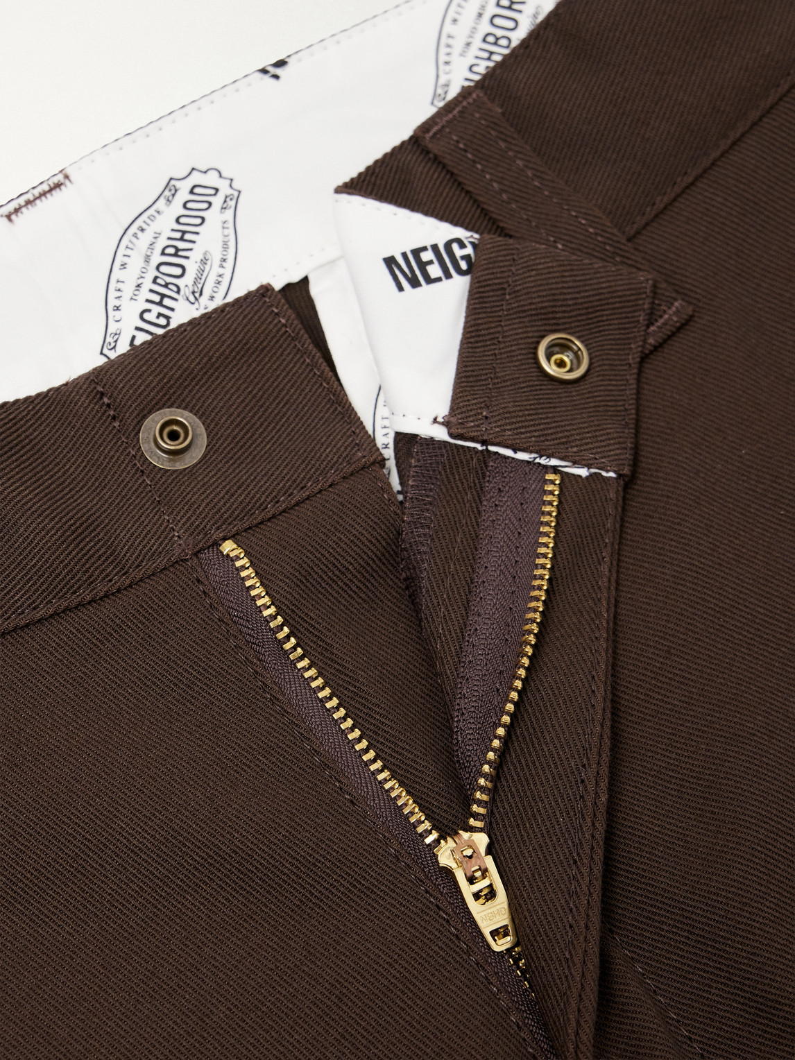 Wide-Leg Twill Trousers