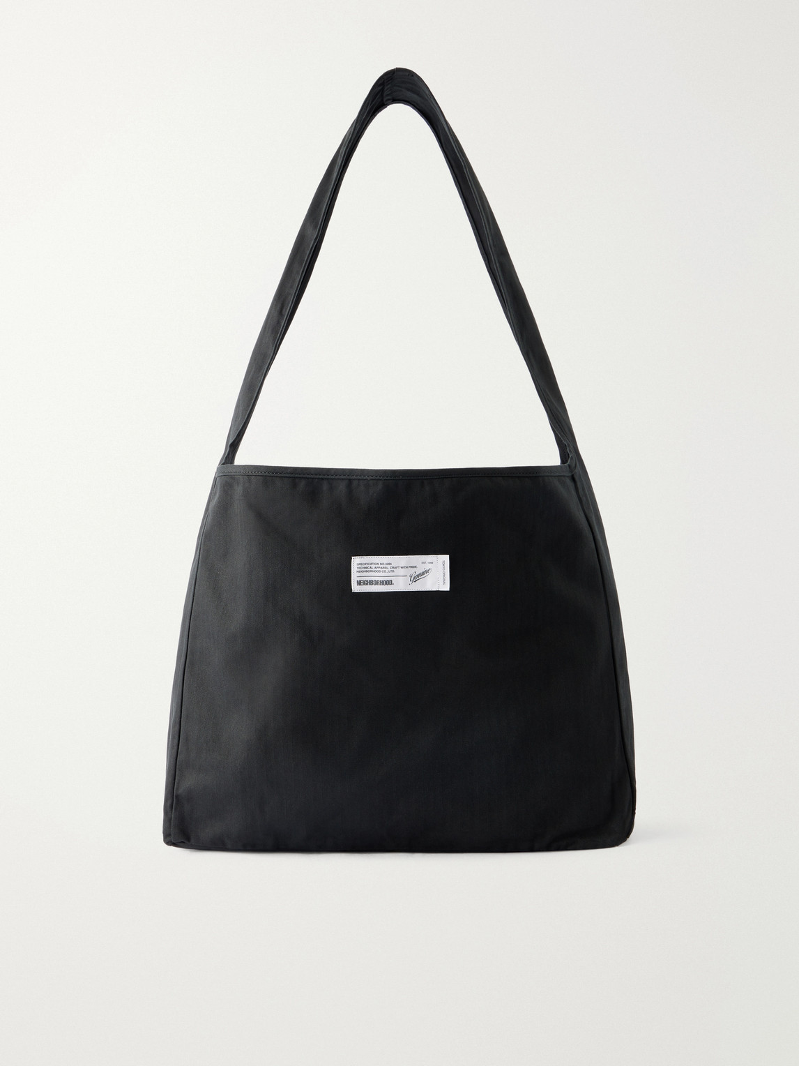 Neighborhood Newspaper Herringbone Cotton Messenger Bag In Black