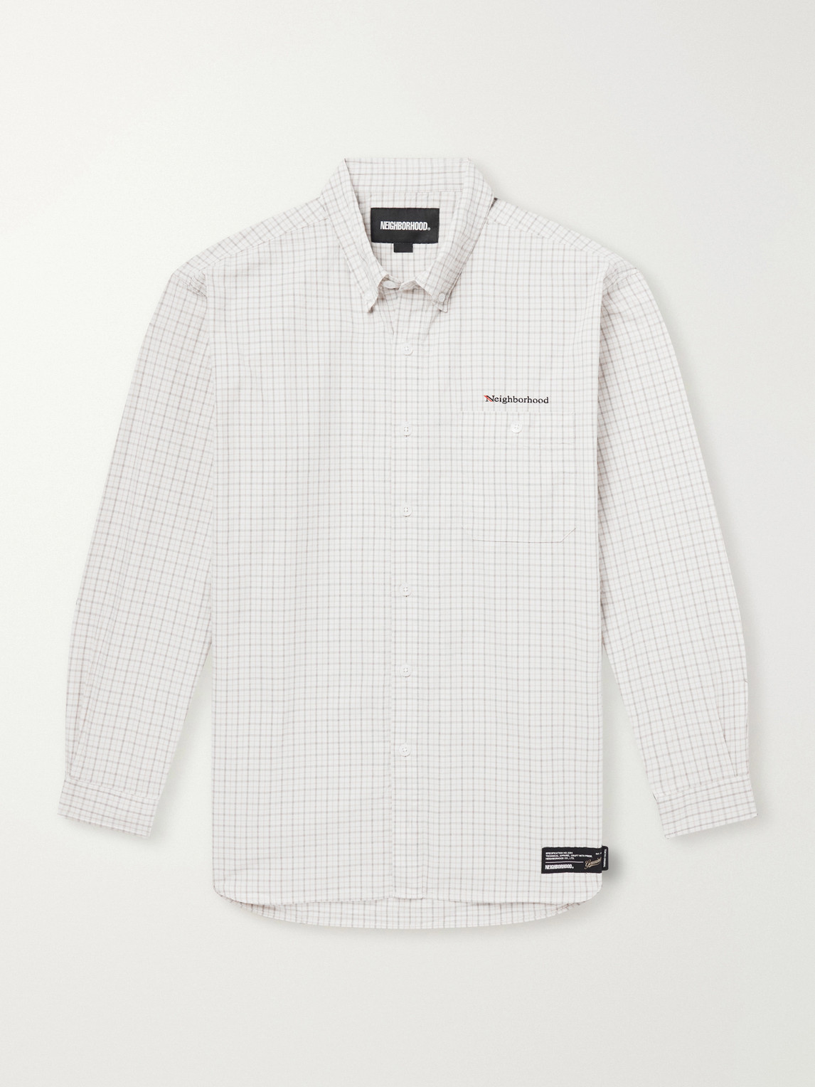 Logo-Embroidered Checked Cotton-Poplin Shirt
