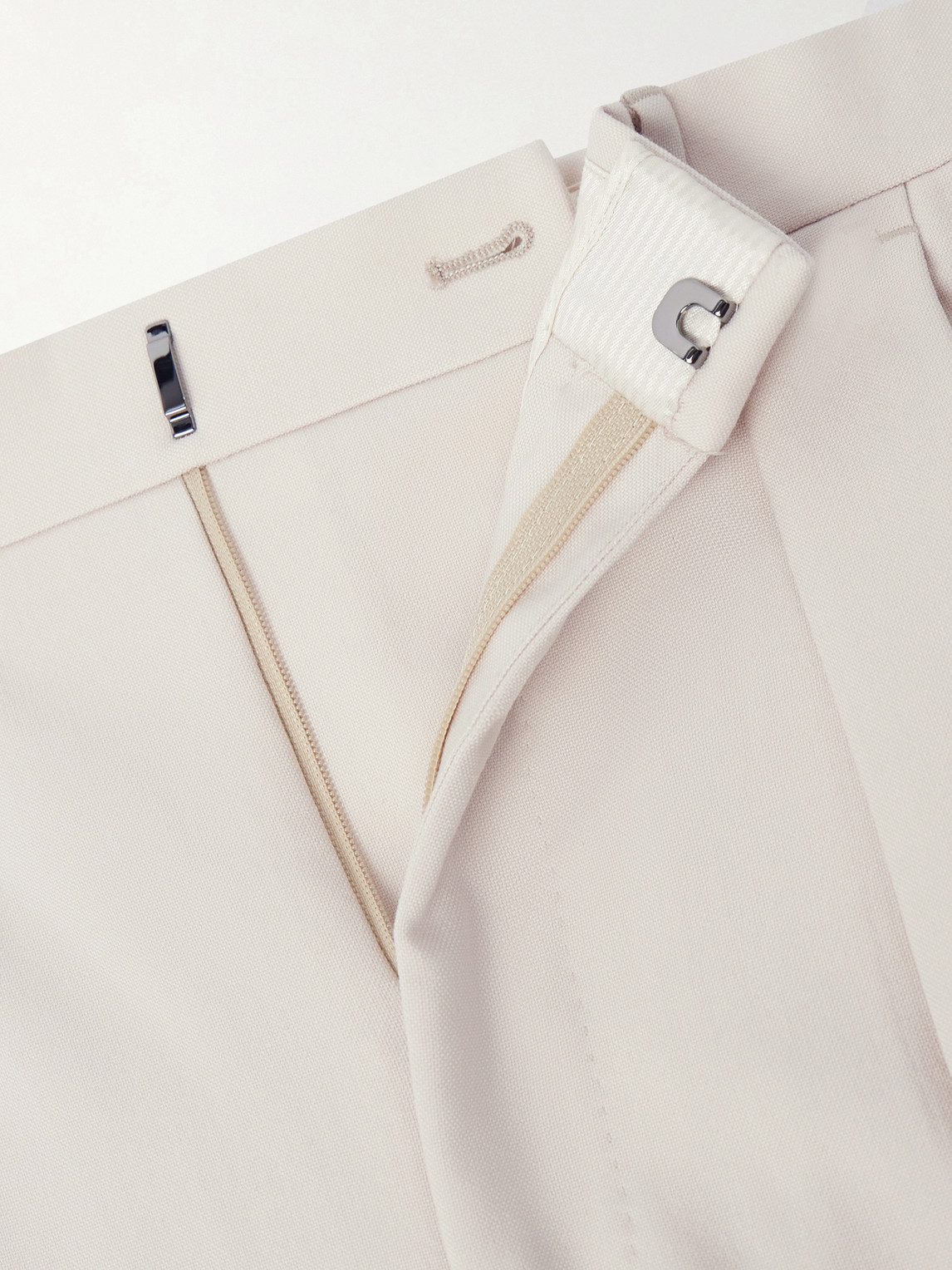Straight-Leg Pleated Wool, Cashmere And Silk-Blend Trousers