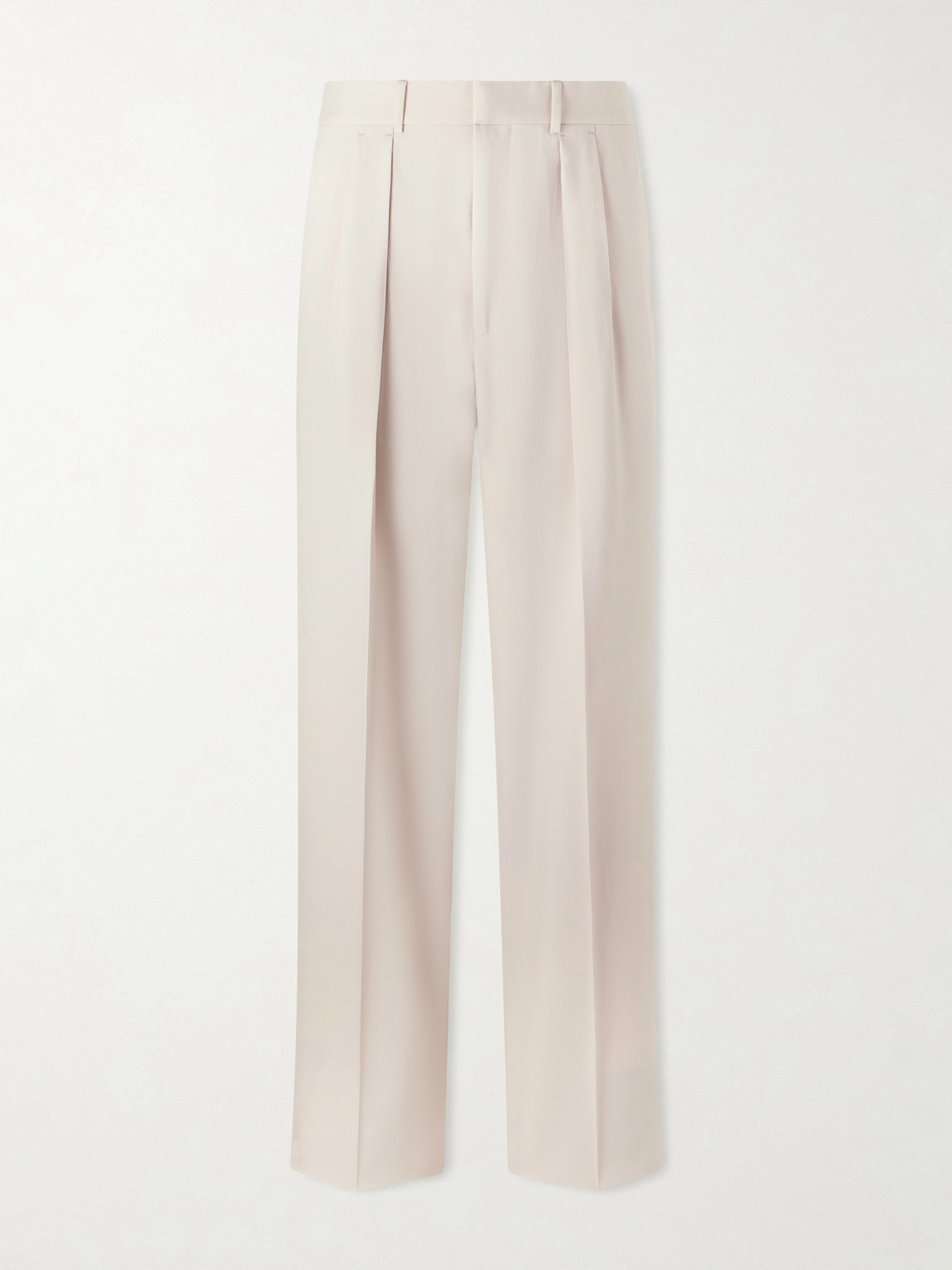 Straight-Leg Pleated Wool, Cashmere And Silk-Blend Trousers