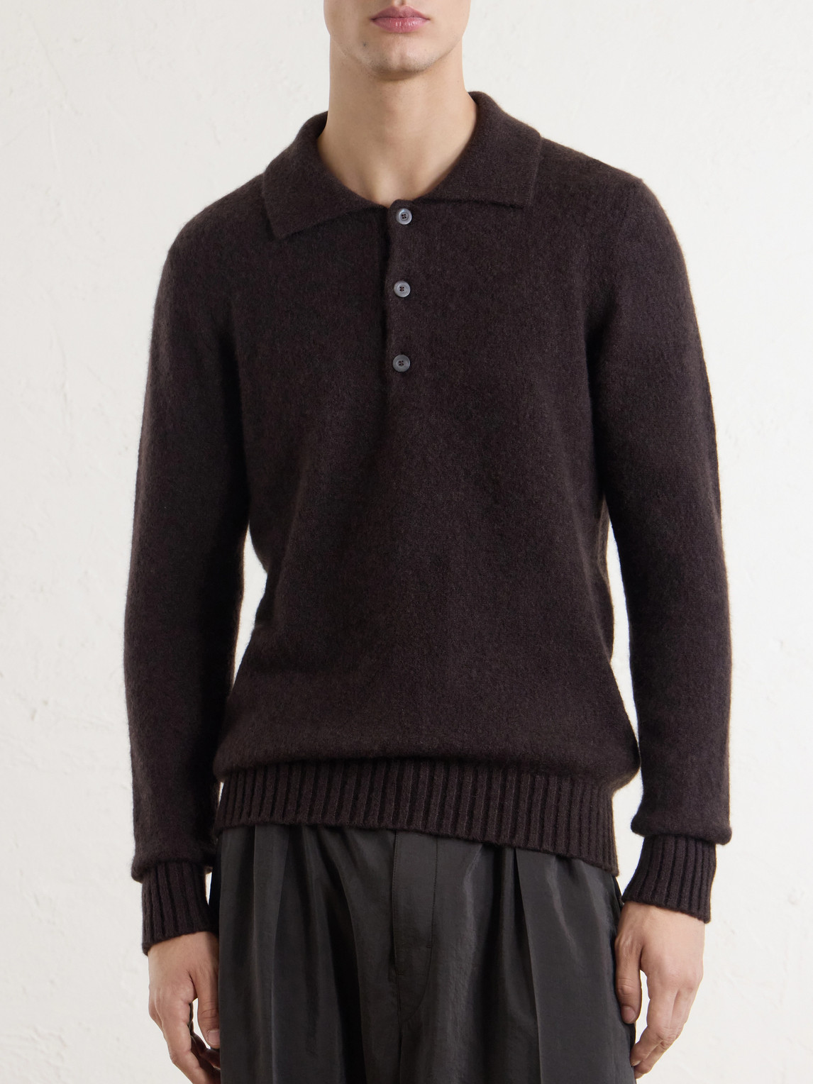 PIACENZA 1733 Cashmere and Silk-Blend Polo Sweater - Men | Thumbnail 3
