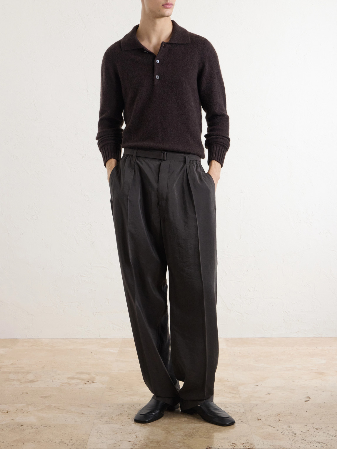 PIACENZA 1733 Cashmere and Silk-Blend Polo Sweater - Men | Thumbnail 2