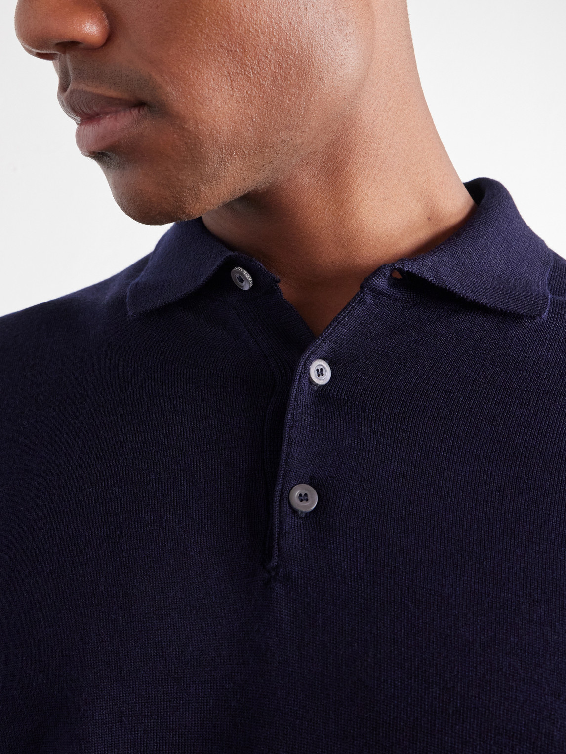 Merino-Wool And Silk-Blend Polo Sweater