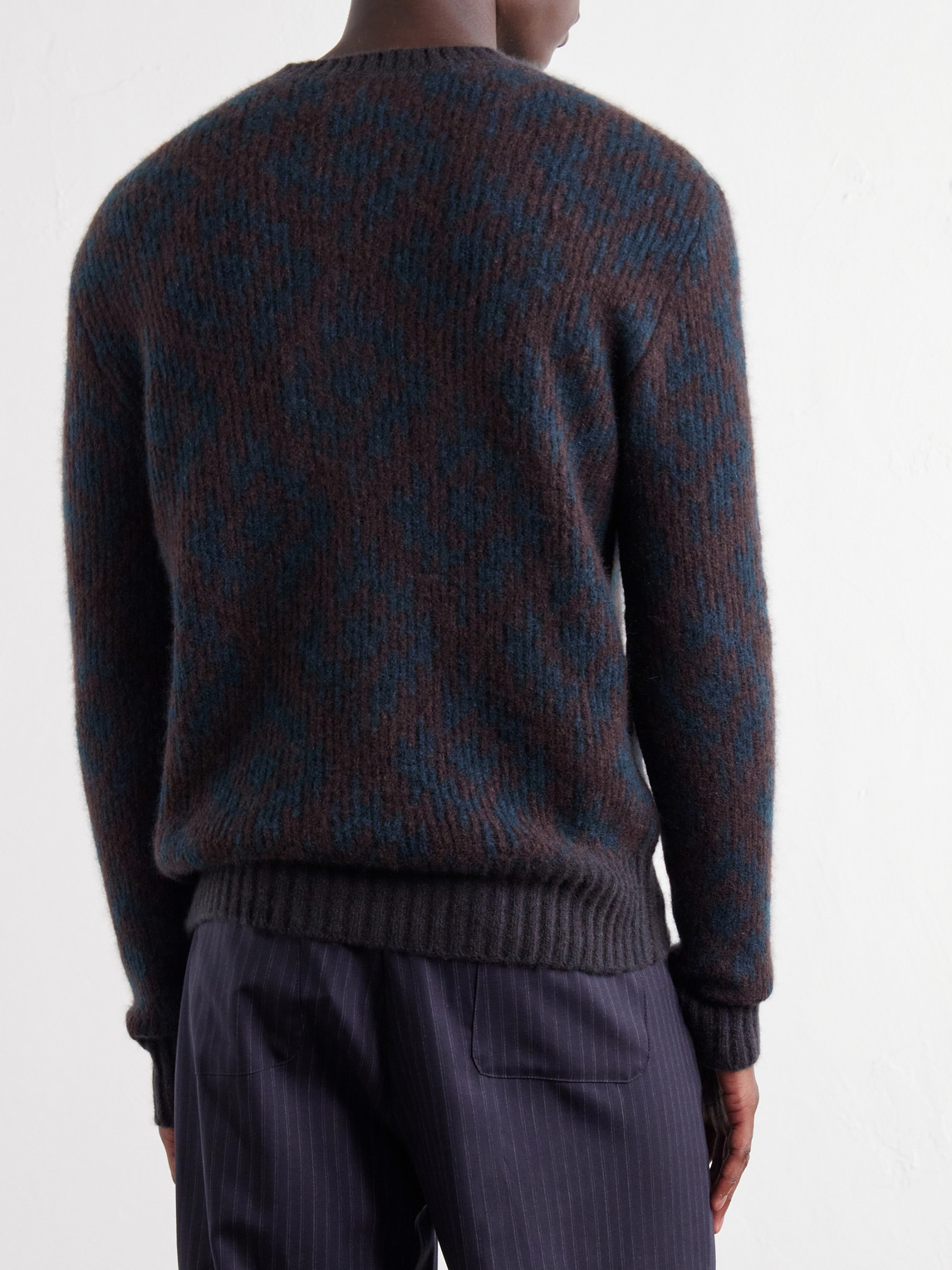 Intarsia-Knit Cashmere-Blend Sweater