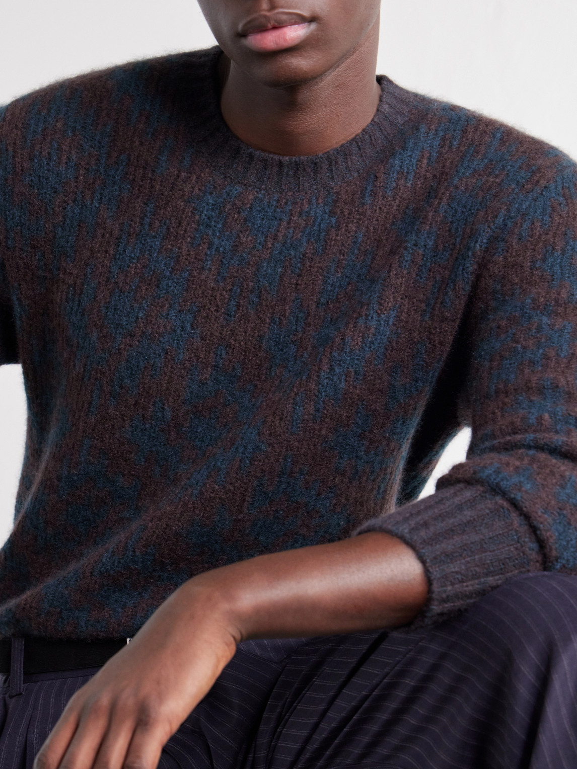 Intarsia-Knit Cashmere-Blend Sweater