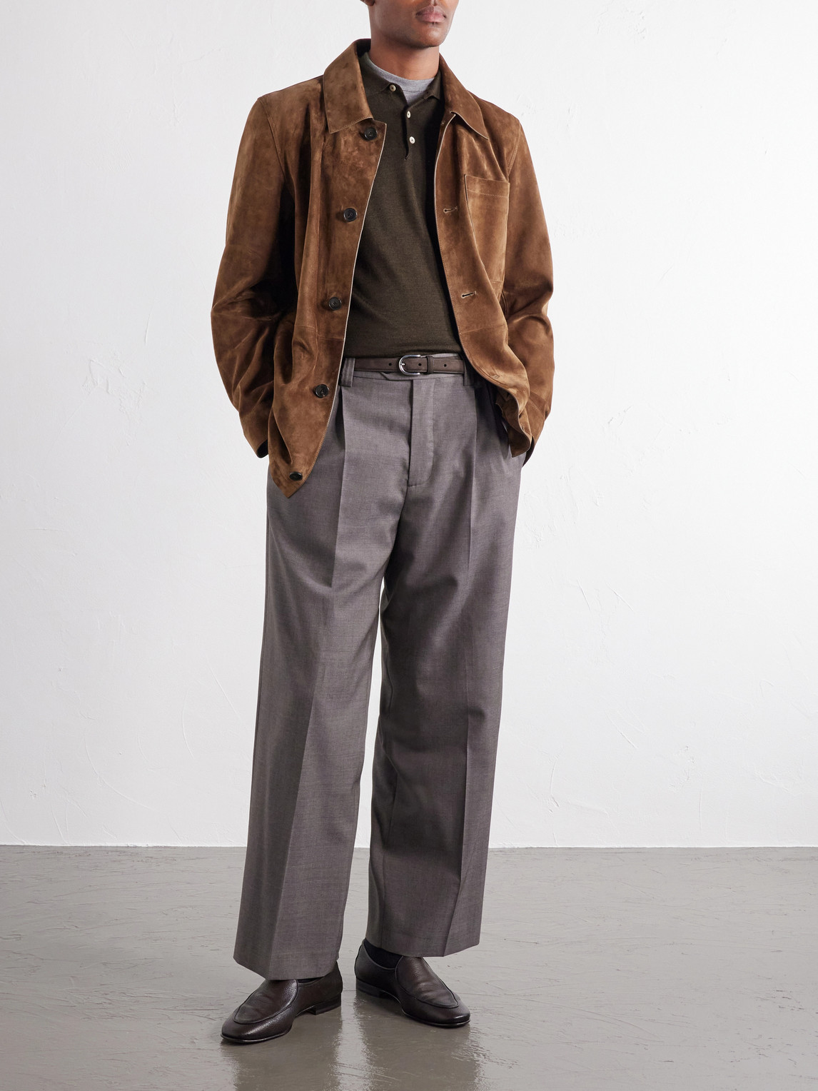 Merino-Wool And Silk-Blend Polo Sweater