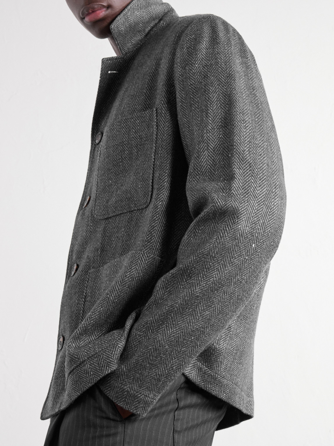 Herringbone Virgin Wool, Silk And Cashmere-Blend Twill Chore Jacket