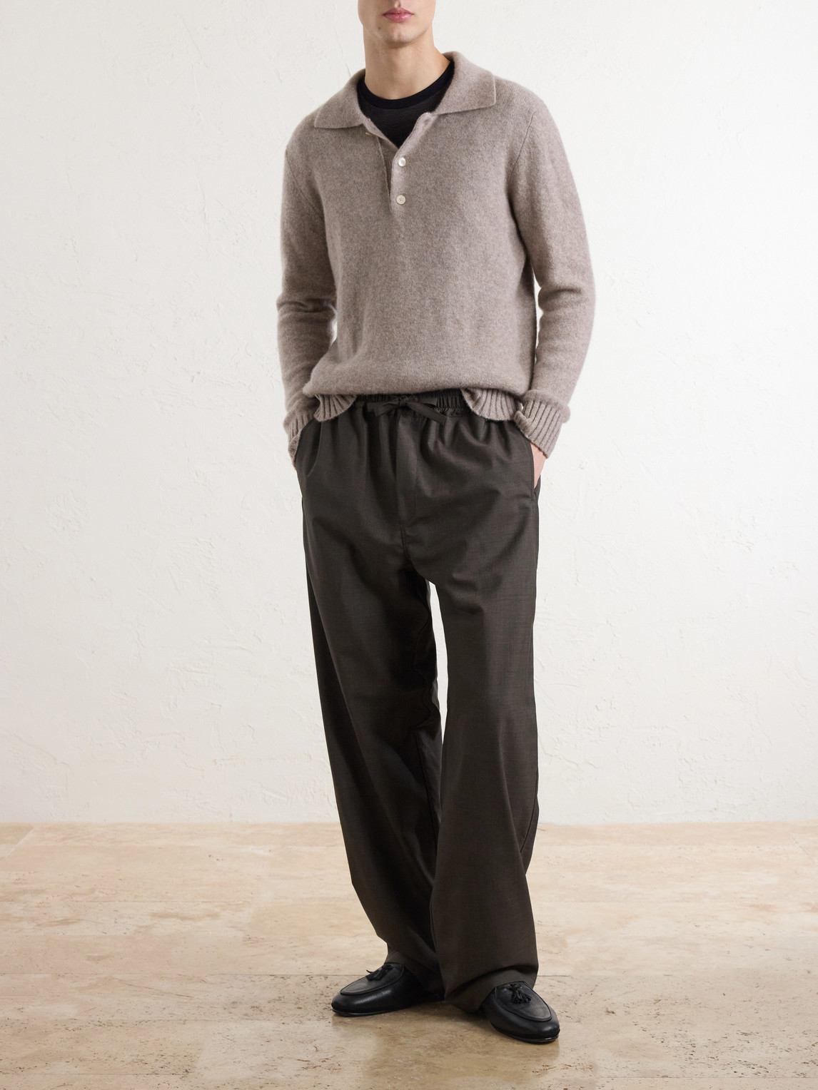 PIACENZA 1733 Cashmere and Silk-Blend Polo Sweater - Men | Thumbnail 2