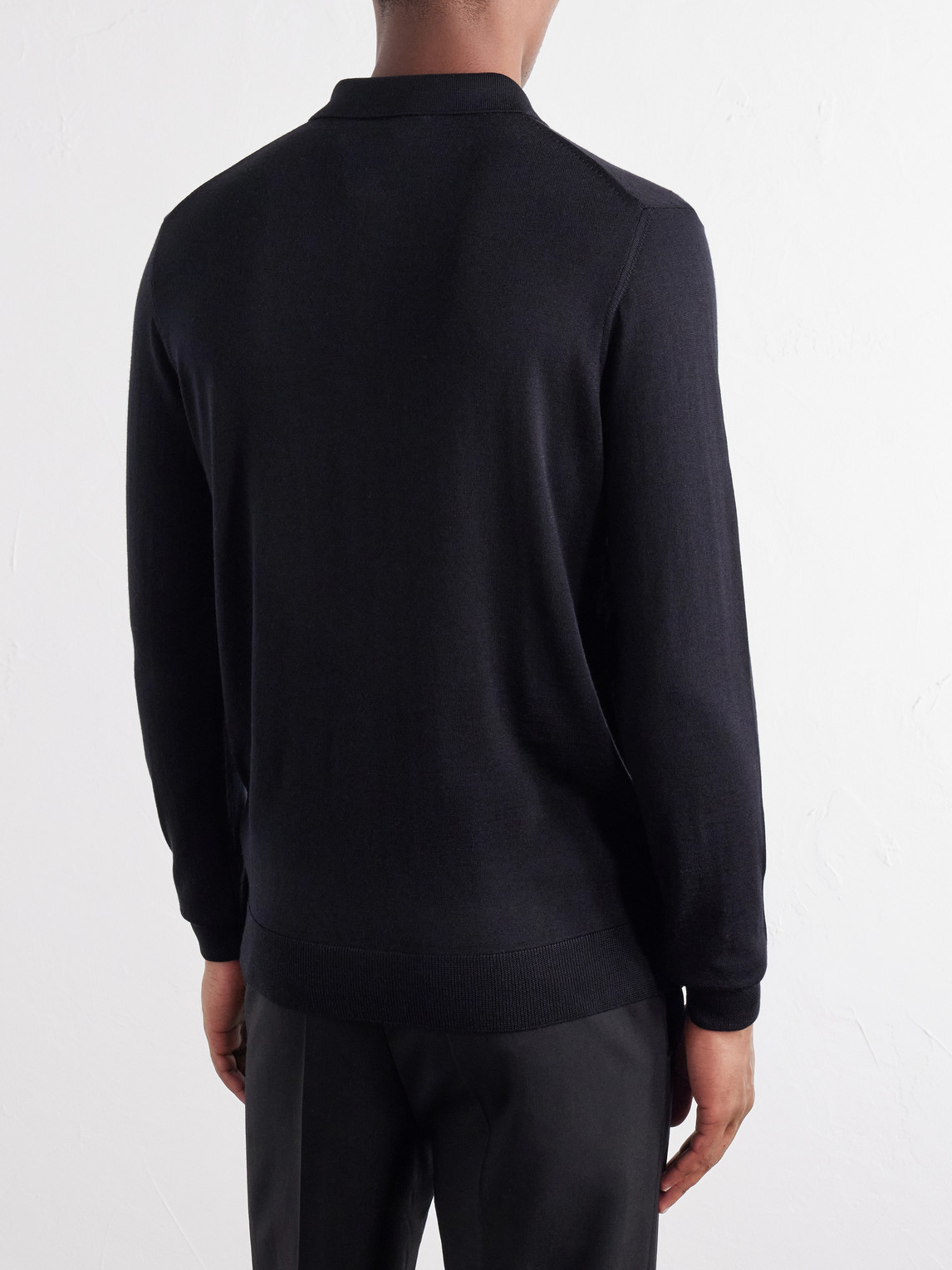 Wool And Silk-Blend Polo Sweater