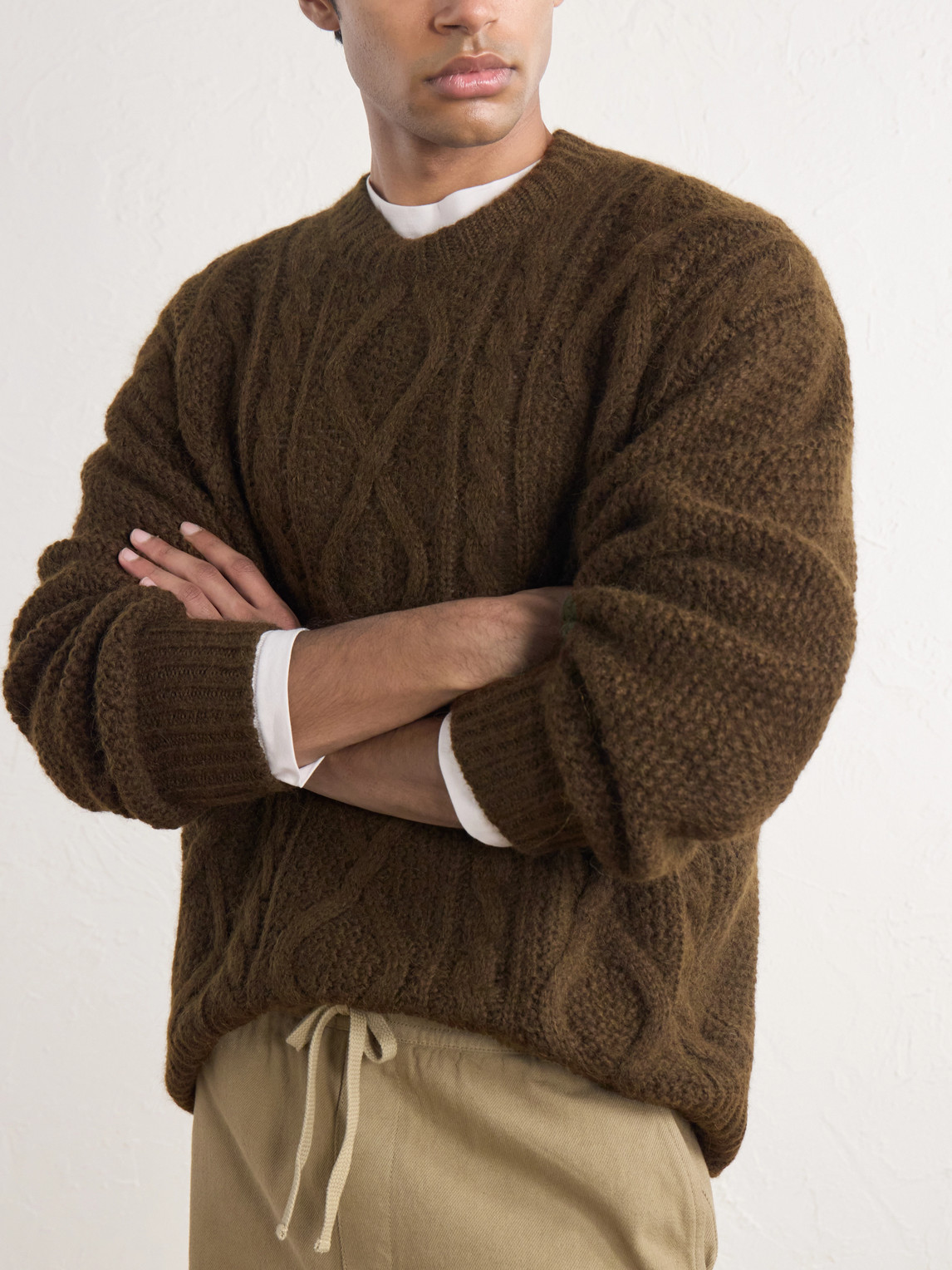 Cable-Knit Alpaca And Wool-Blend Sweater