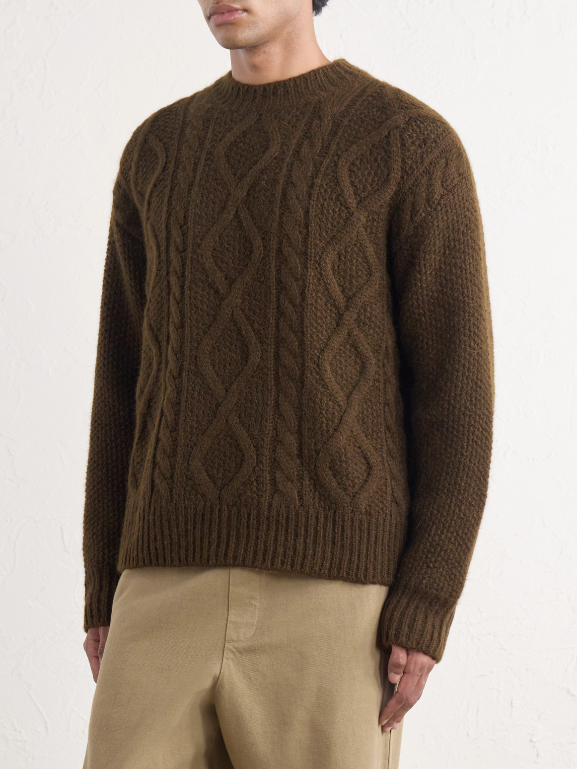 Cable-Knit Alpaca And Wool-Blend Sweater