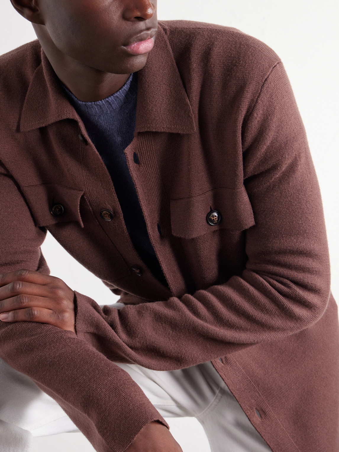 Virgin Wool Knitted Overshirt