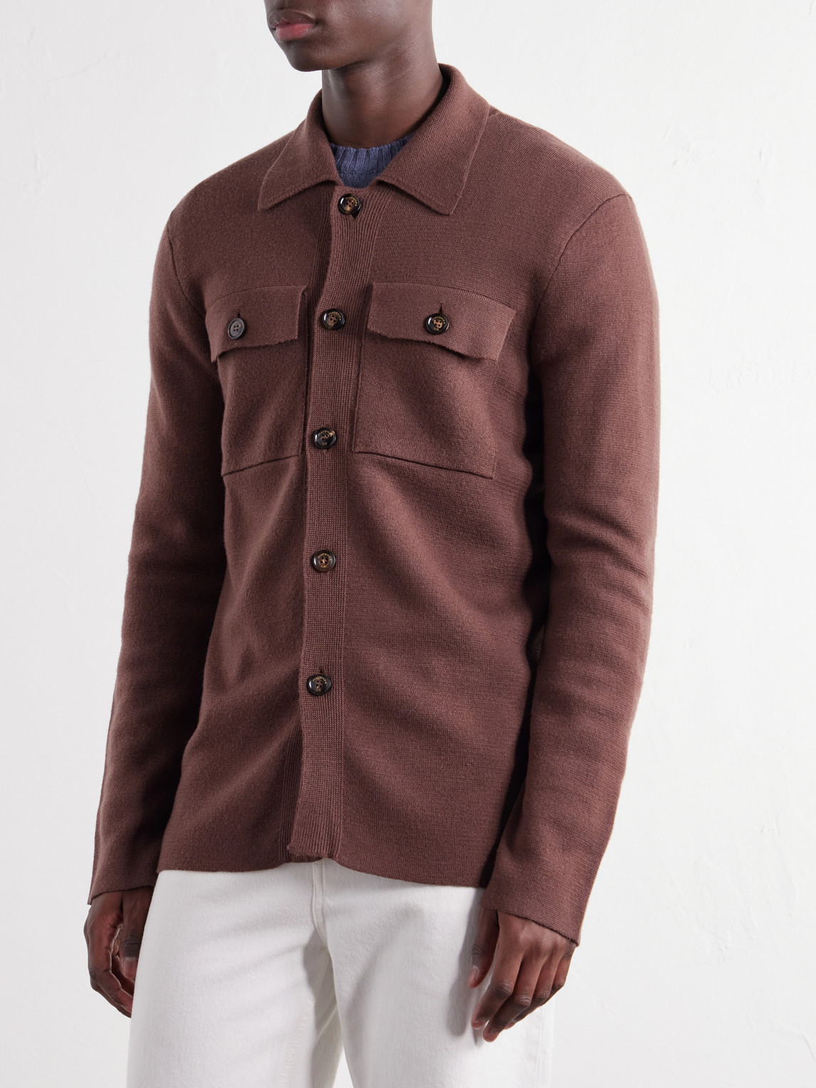 Virgin Wool Knitted Overshirt