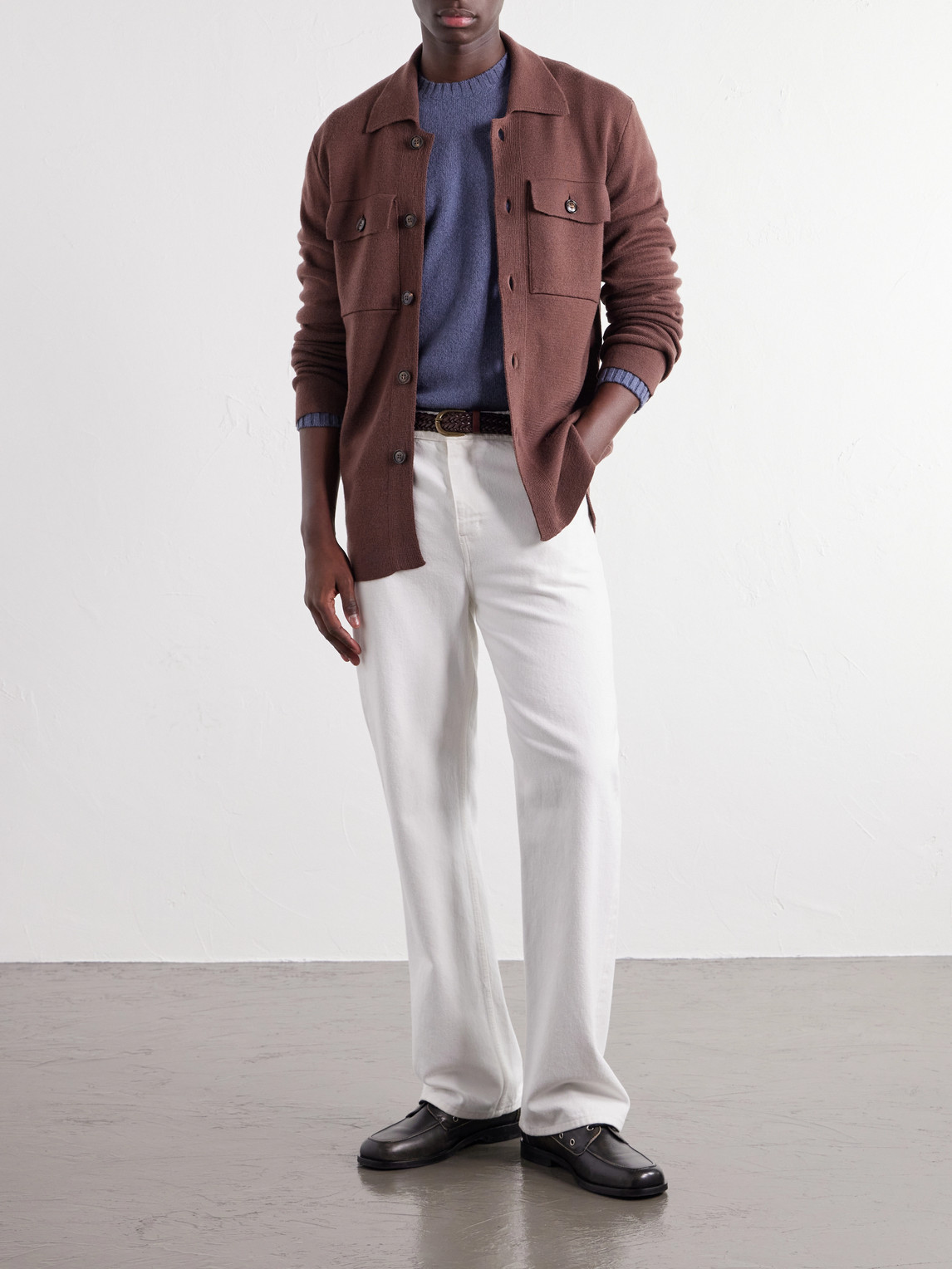 Virgin Wool Knitted Overshirt