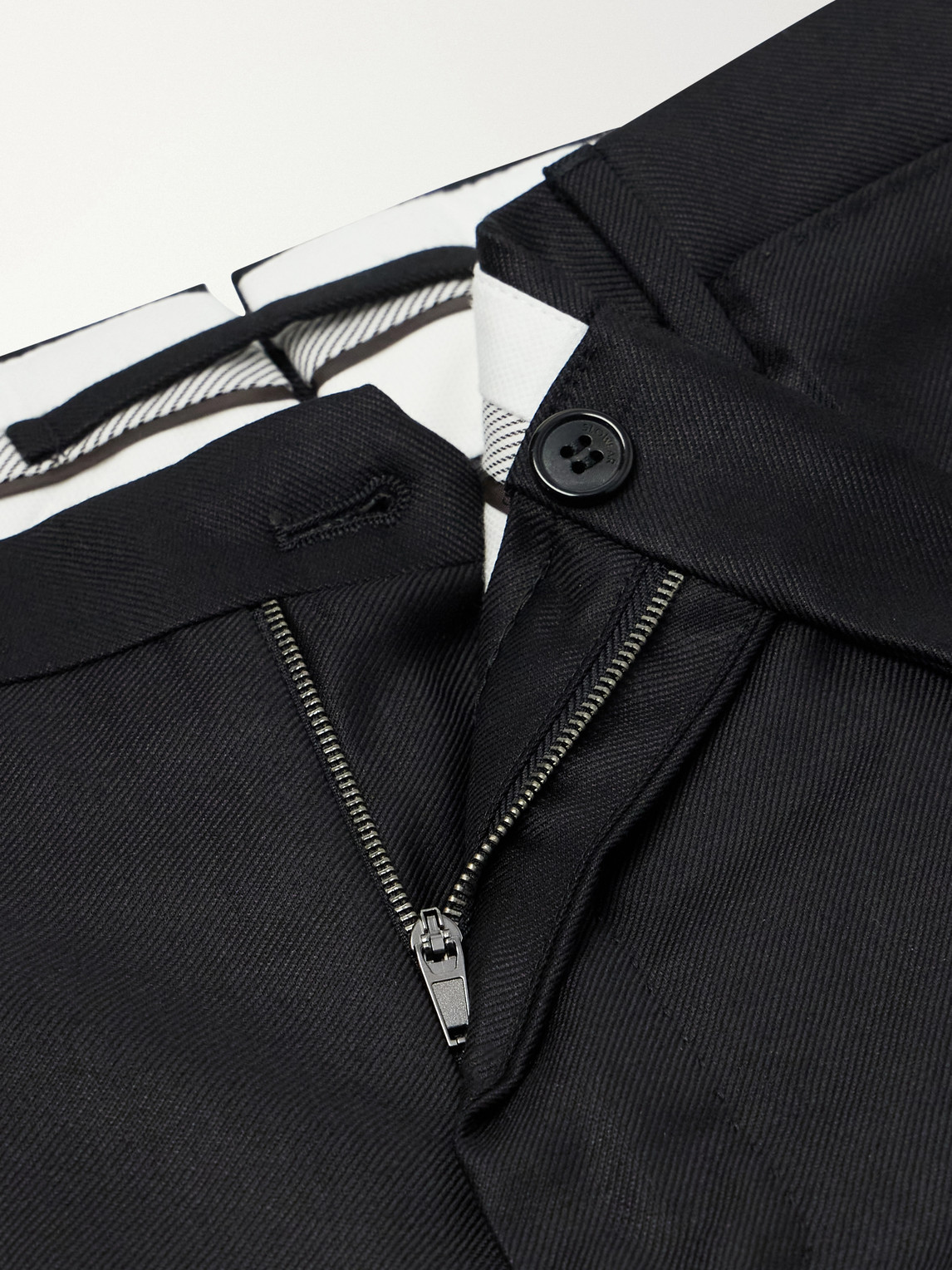 Incotex Tapered Pintucked Wool And Silk-Blend Twill Trousers