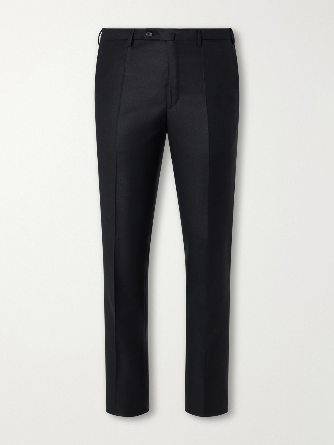 Incotex Tapered Pintucked Wool And Silk-Blend Twill Trousers