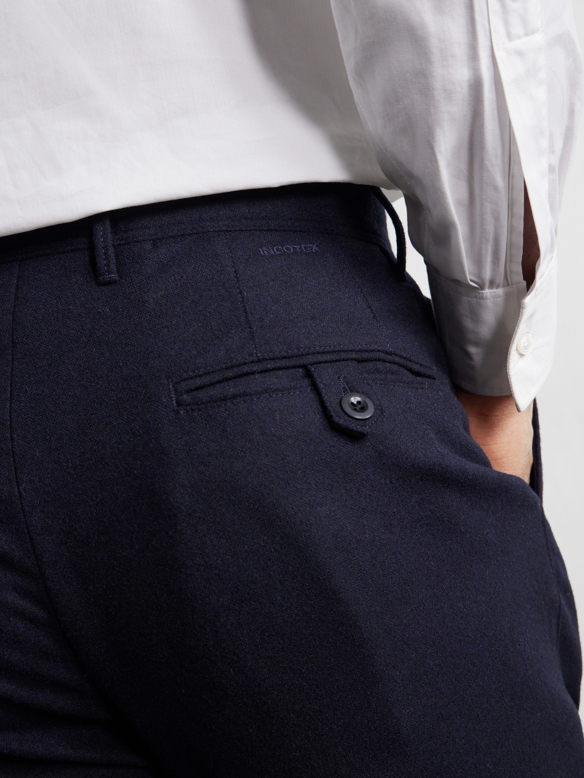 Incotex Pleated Tapered Wool-Blend Flannel Trousers