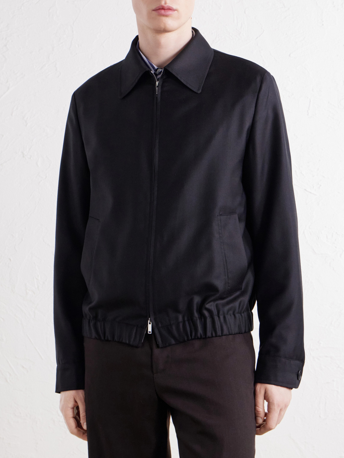 And Silk-Blend Blouson Jacket