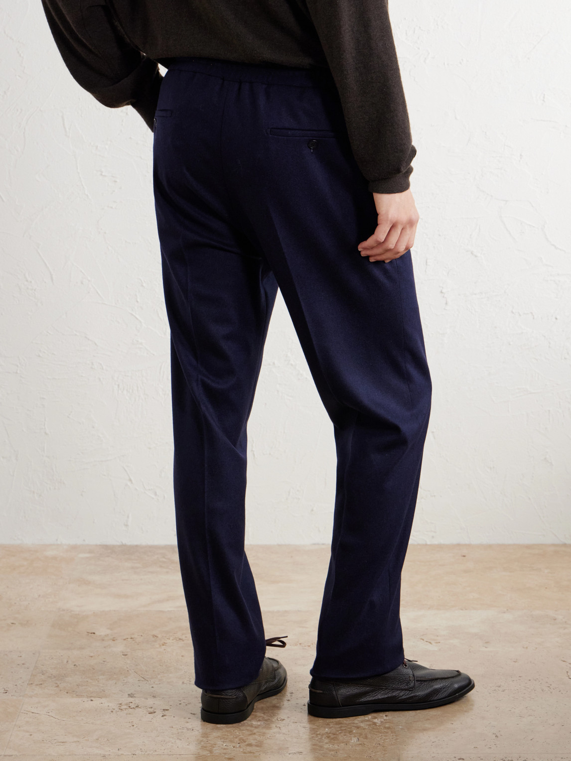 Incotex Tapered Cashmere-Flannel Drawstring Trousers