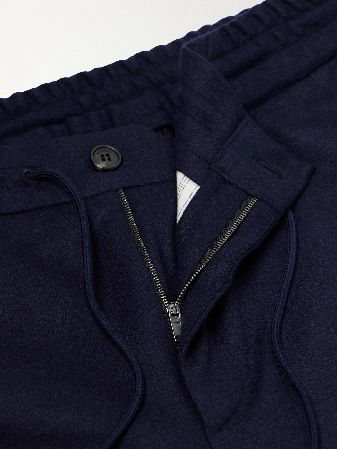 Incotex Tapered Cashmere-Flannel Drawstring Trousers
