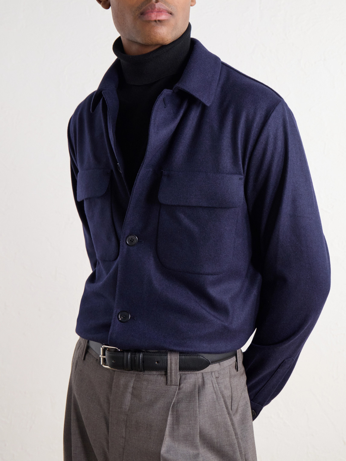Incotex Cashmere-Felt Overshirt