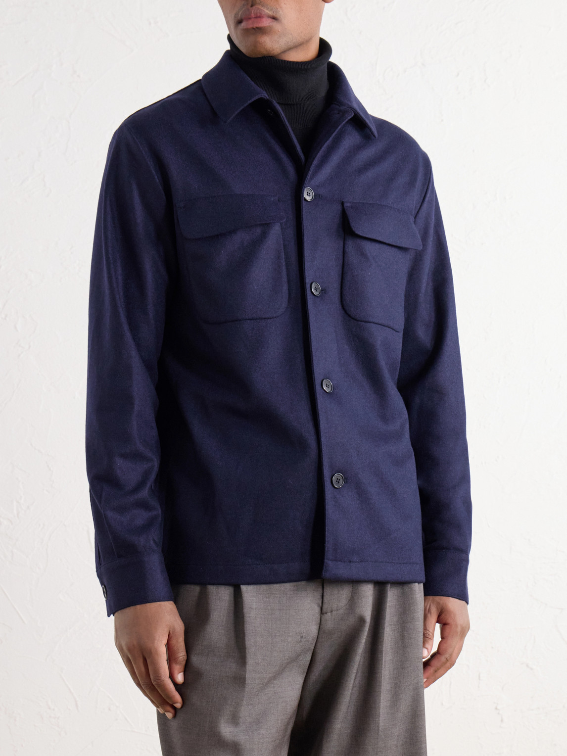 Incotex Cashmere-Felt Overshirt