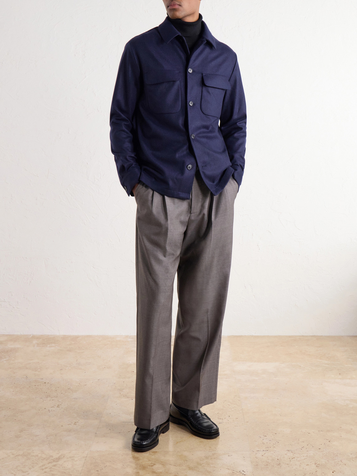 Incotex Cashmere-Felt Overshirt