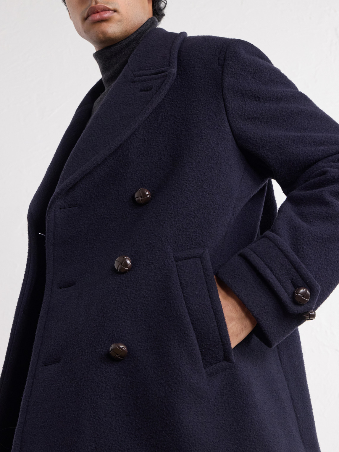 Montedoro Double-Breasted Wool-Blend Plush Coat