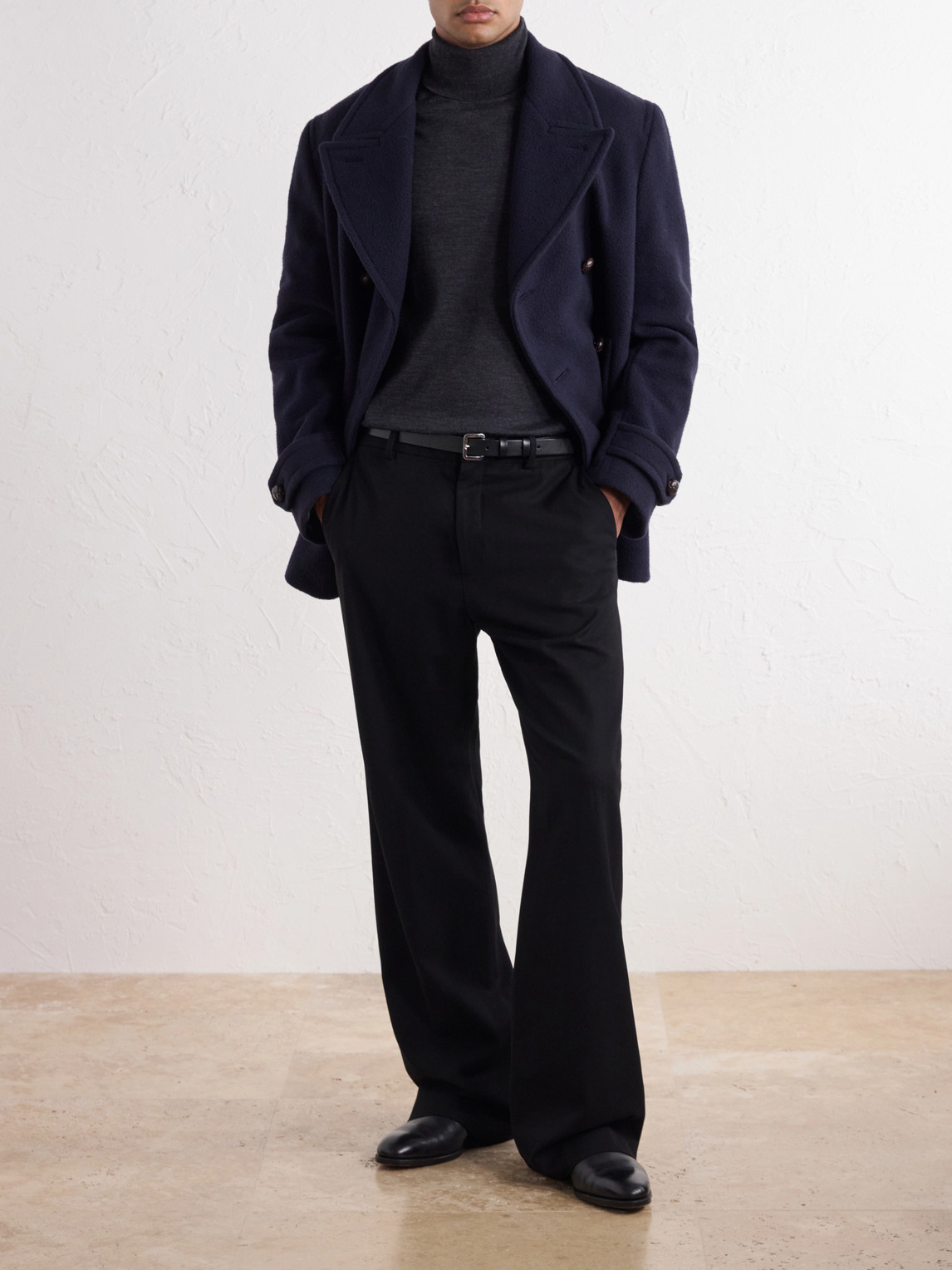 Montedoro Double-Breasted Wool-Blend Plush Coat